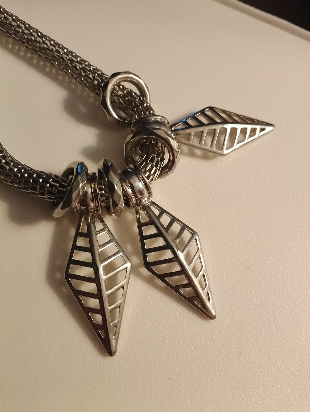 Isadora Leaf Charm Necklace - Silver